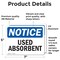 Signmission Used Absorbent, 7 in W x Rectangle, Vinyl Decal OS-2PACK-NS-D-57-L-18820 - alternate 5
